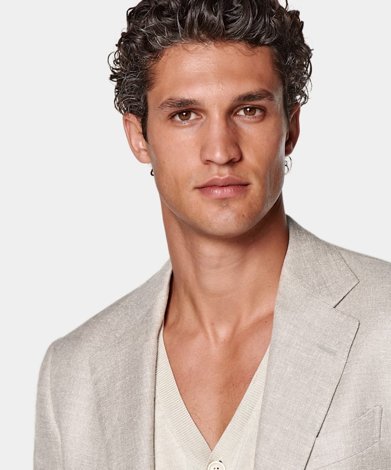 Light Taupe Tailored Fit Havana Suit