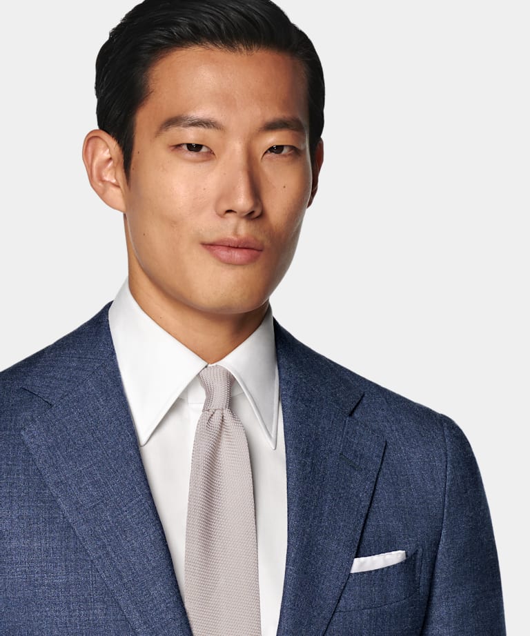 Mid Blue Tailored Fit Havana Suit