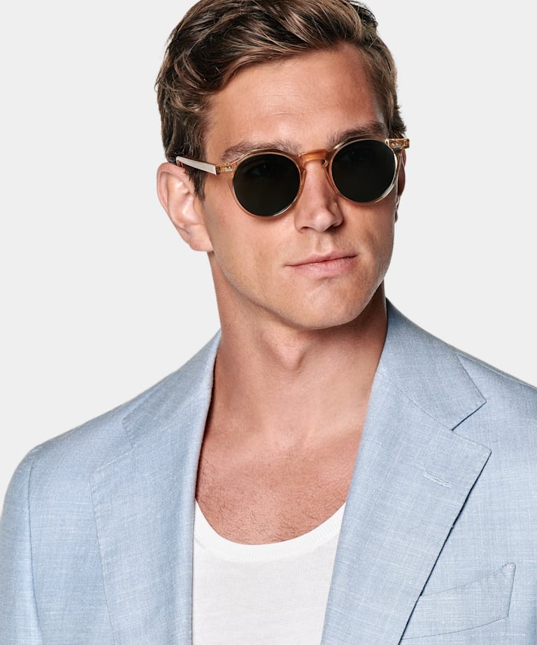 Light Blue Tailored Fit Havana Suit