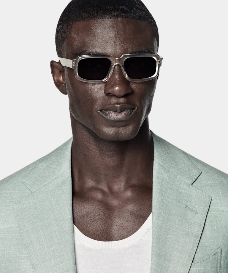 Traje Havana verde claro corte Tailored