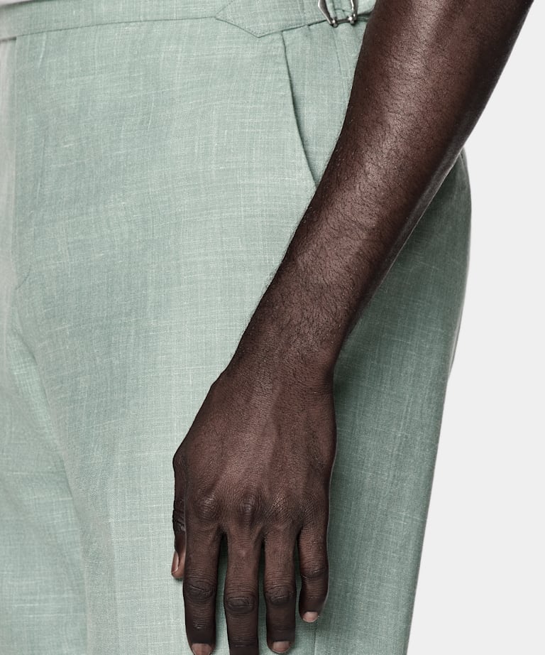 Traje Havana verde claro corte Tailored