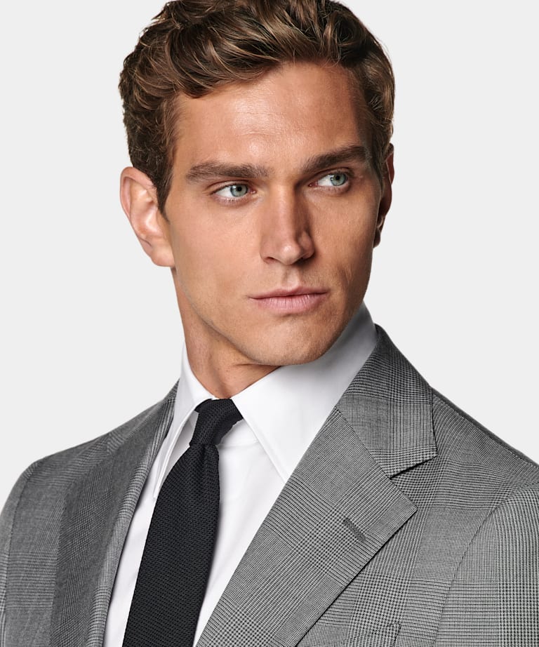 Mid Grey Checked Tailored Fit Havana Suit