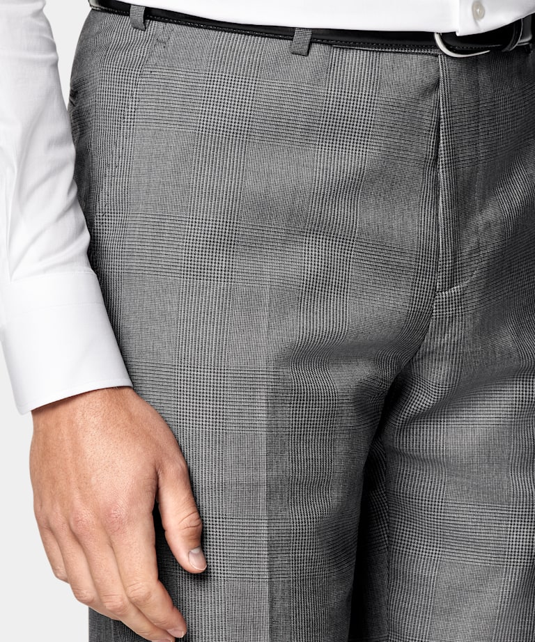 Mid Grey Checked Tailored Fit Havana Suit