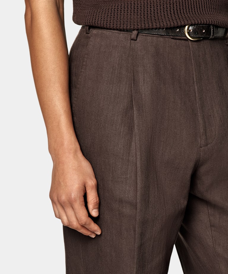 Costume Milano coupe Tailored marron moyen