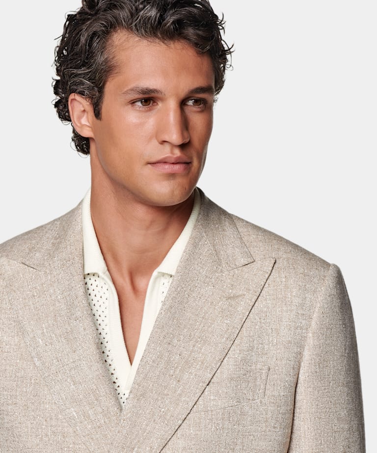 Sand Tailored Fit Milano Suit