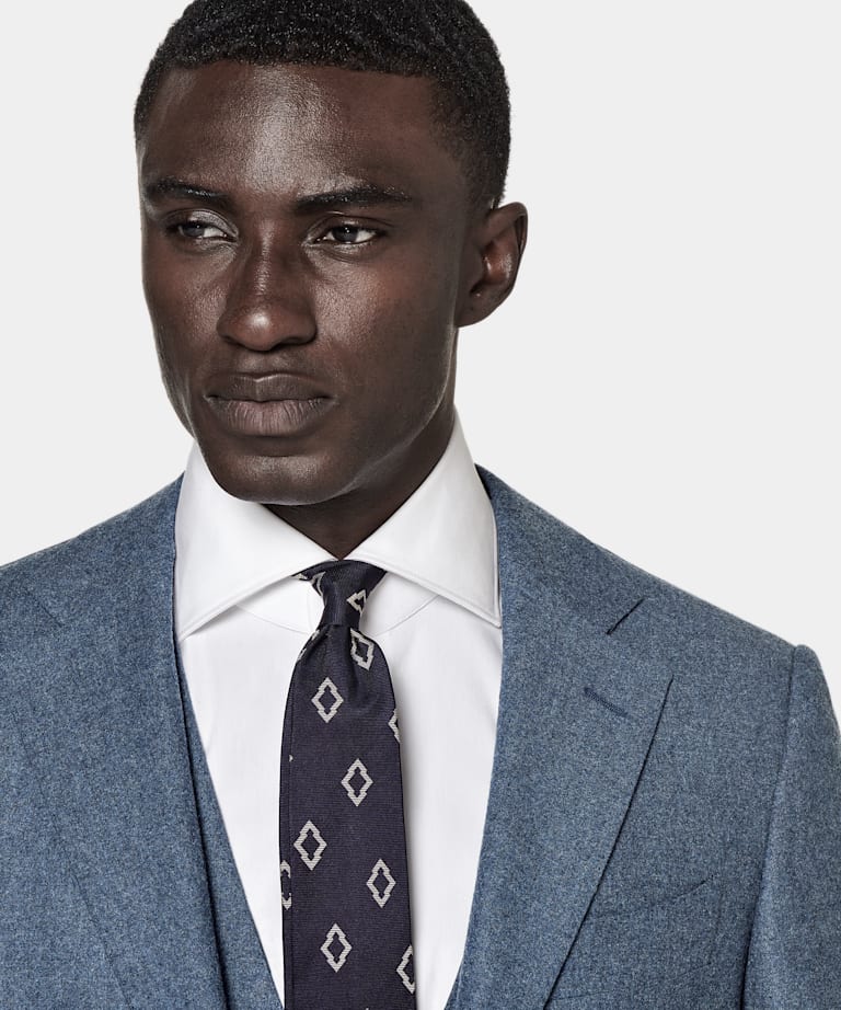 Mid Blue Three-Piece Lazio Suit