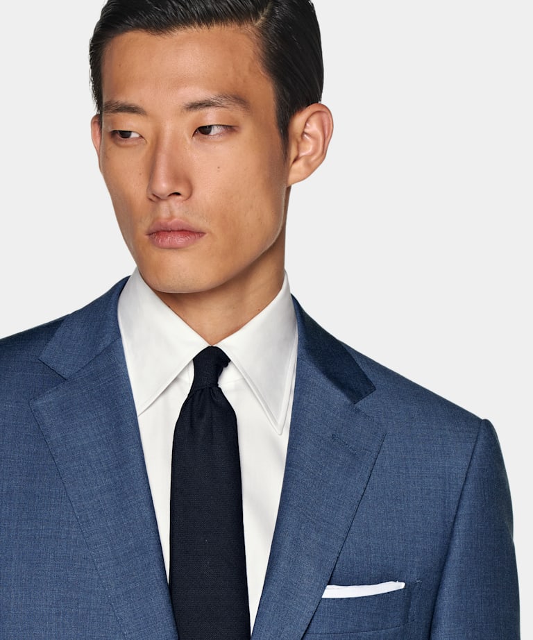 Mid Blue Perennial Tailored Fit Napoli Suit