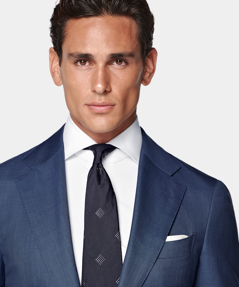Mid Blue Tailored Fit Havana Suit