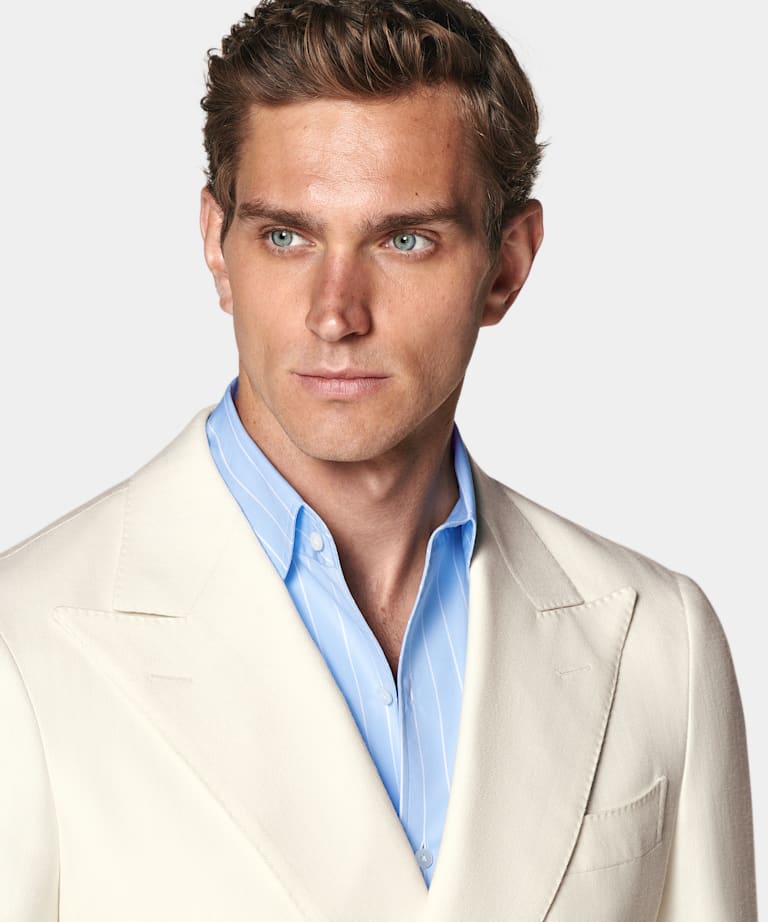Off-White Herringbone Tailored Fit Havana Suit