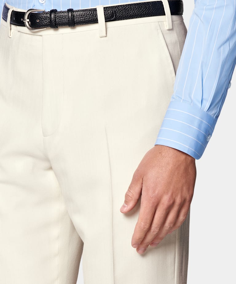 Off-White Herringbone Tailored Fit Havana Suit