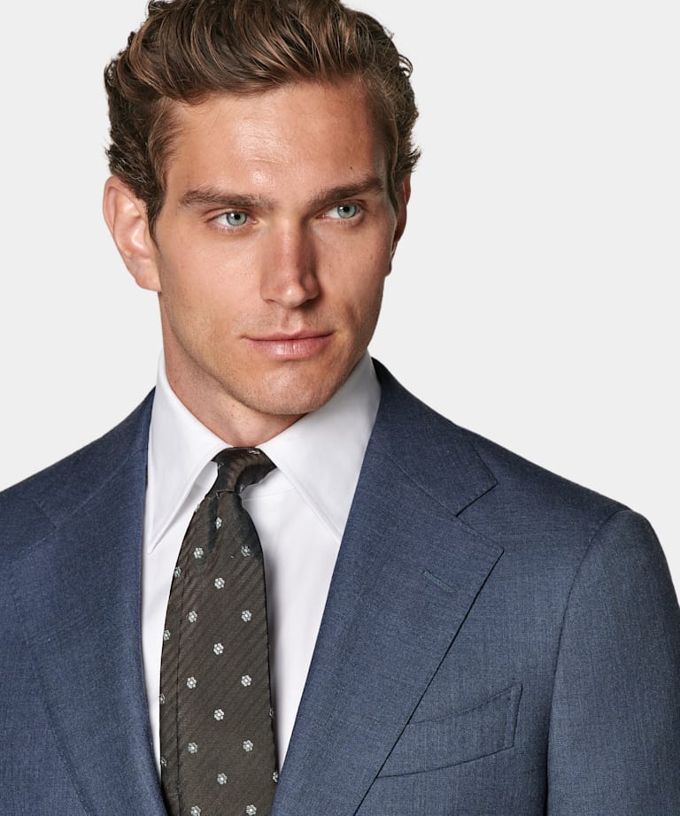 Mid Blue Tailored Fit Havana Suit