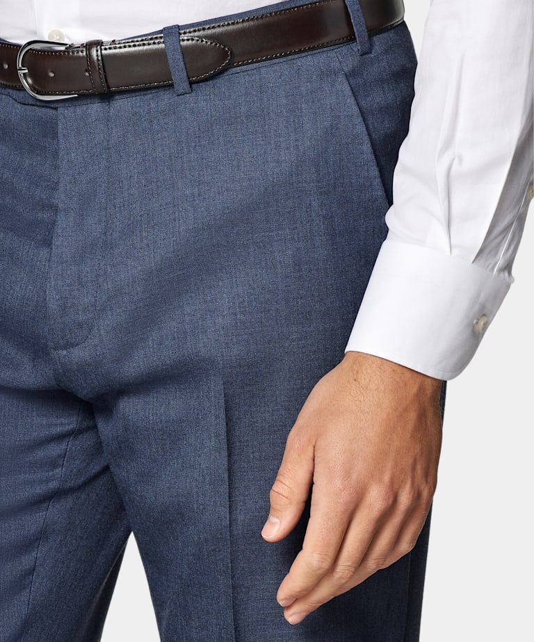 Mid Blue Tailored Fit Havana Suit
