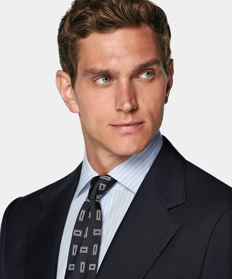 Navy Tailored Fit Milano Suit