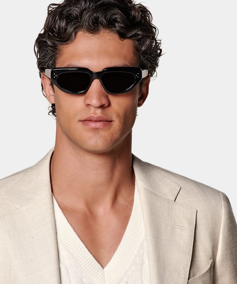 Sand Herringbone Tailored Fit Havana Suit