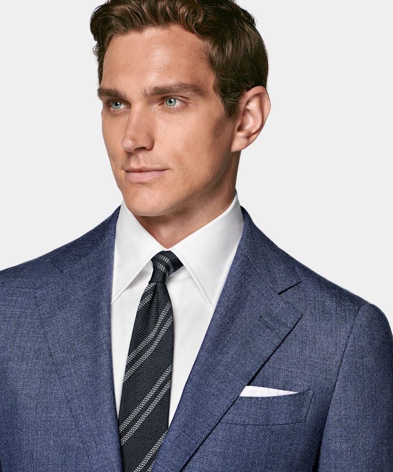 Mid Blue Tailored Fit Havana Suit