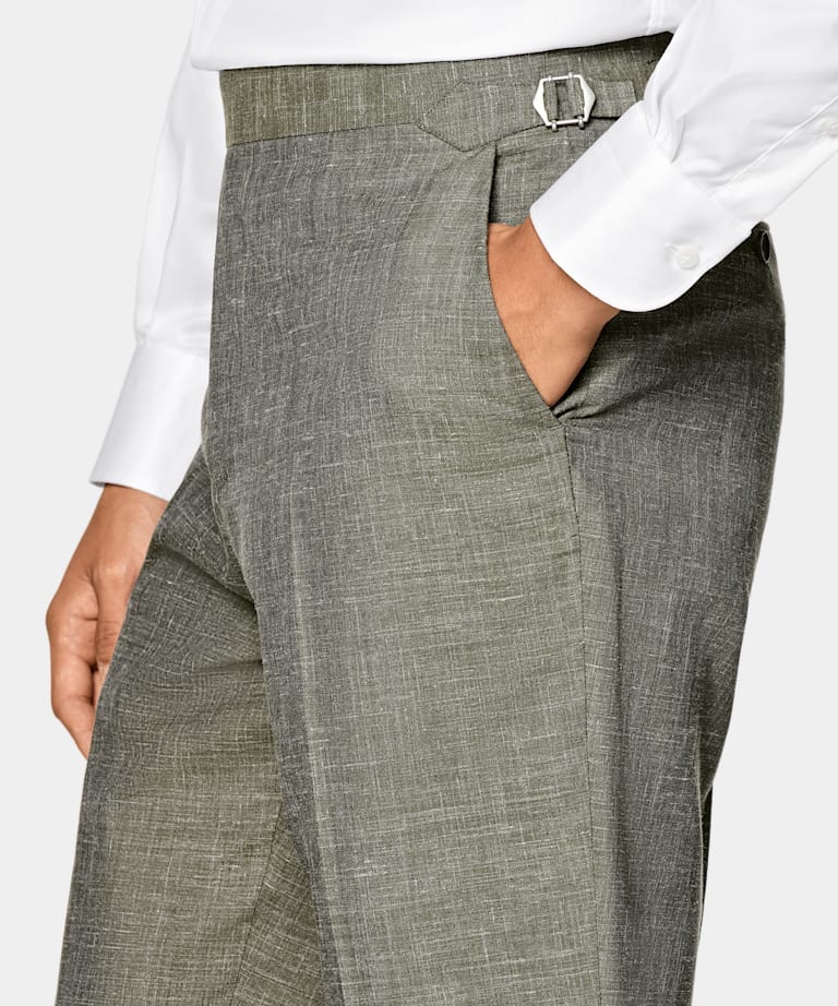 Traje Havana verde claro corte Tailored