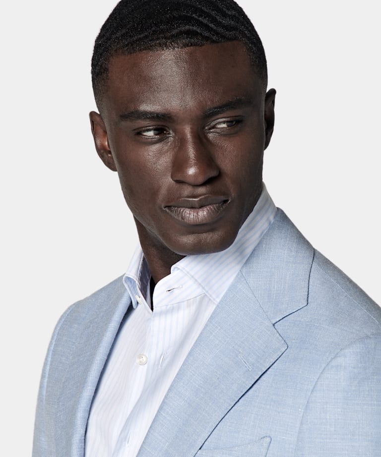 Light Blue Tailored Fit Havana Suit