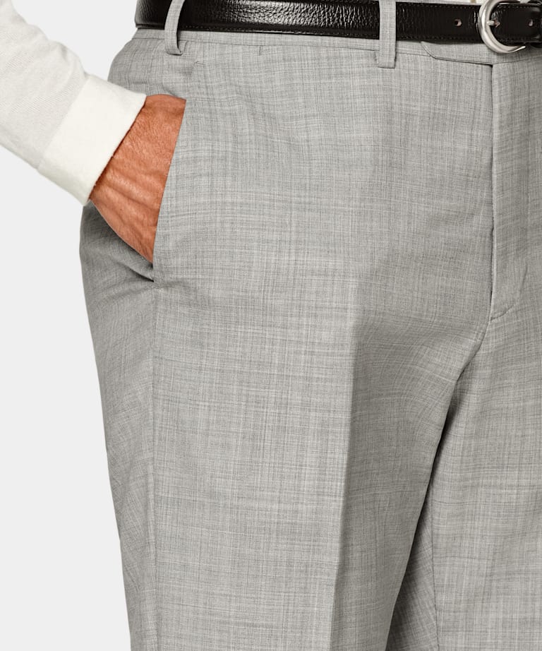 Pantalon de costume Soho Slim Leg Tapered gris clair