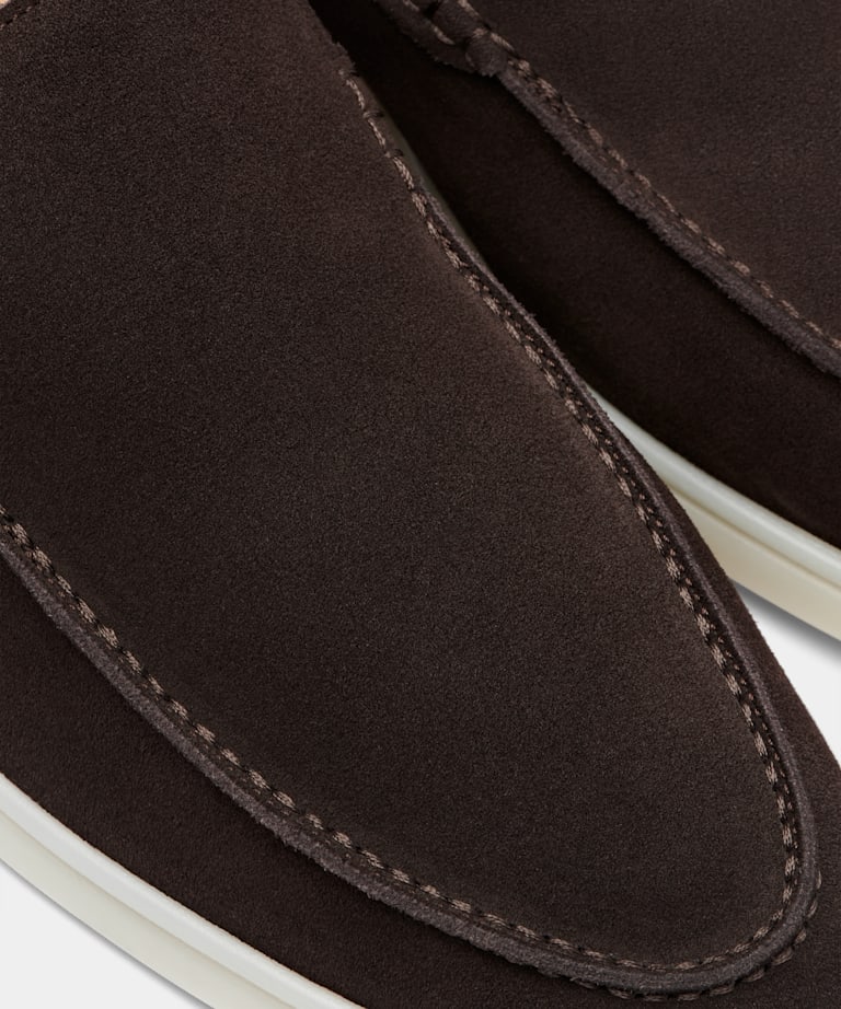 Zapatos sin cordones marrón oscuro