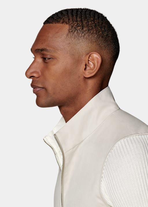 Off-White & Sand Reversible Vest