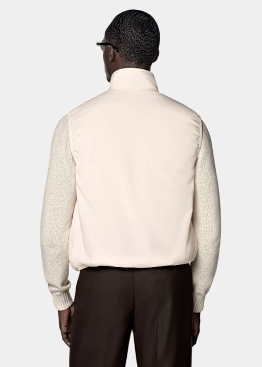 Off-white Licht Gewatteerde Zip Cardigan