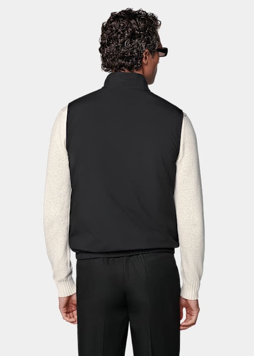 Chaleco reversible acolchado ligero con cremallera negro