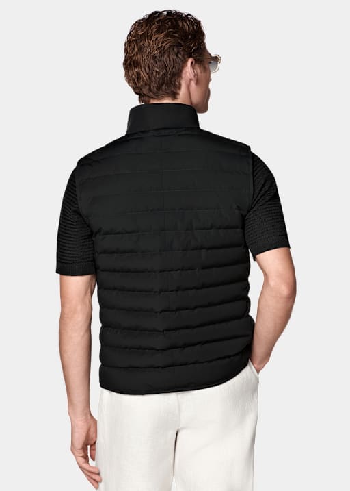 Black Down Zip Vest