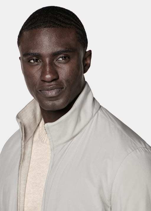 Taupe Wende-Bomberjacke