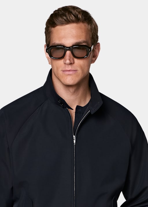 Navy Raglan Bomber Jacket