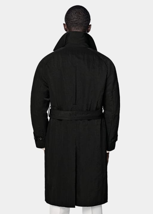 Black Belted Trench Coat