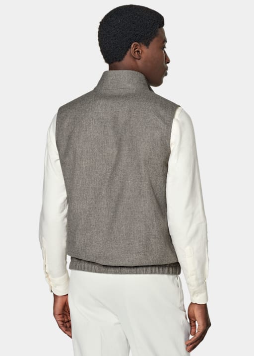 Taupe & Off-White Reversible Vest