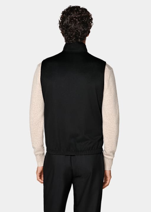 Black Reversible Zip Vest