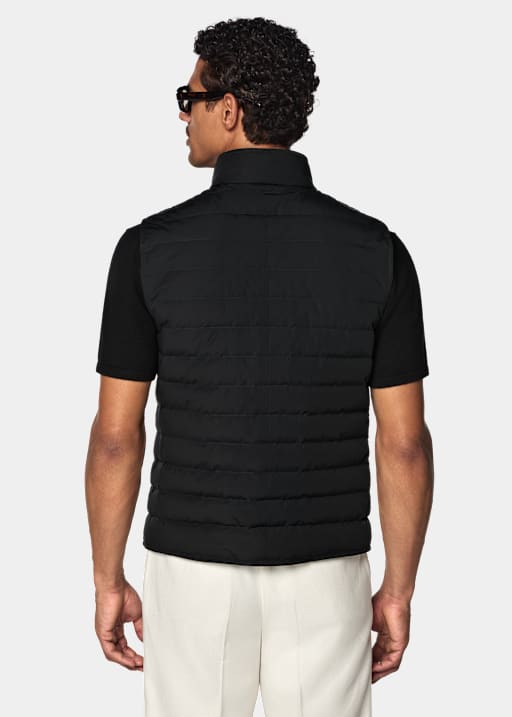 Black Down Zip Vest