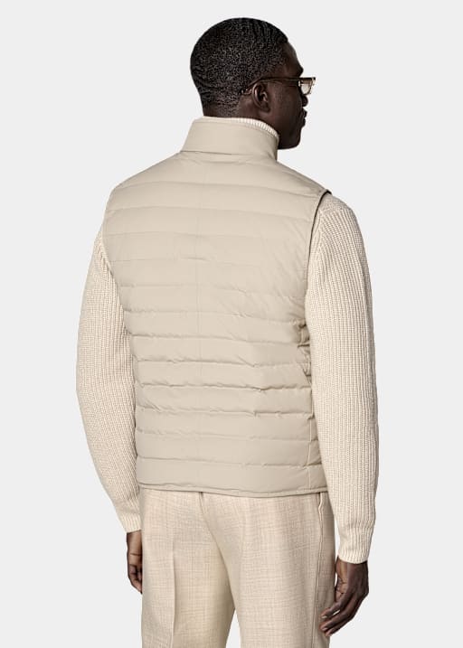 Taupe Down Zip Vest