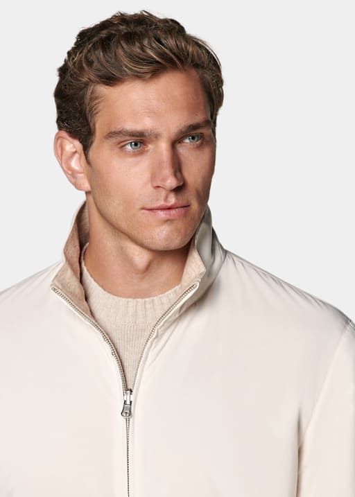 Bomber réversible blanc cassé