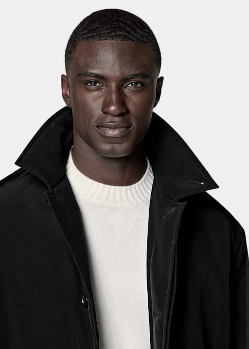 Manteau long rembourré noir