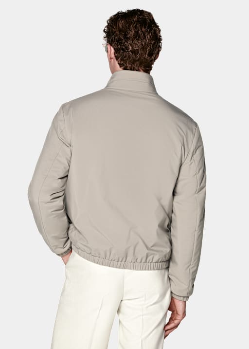 Taupe Reversible Bomber Jacket