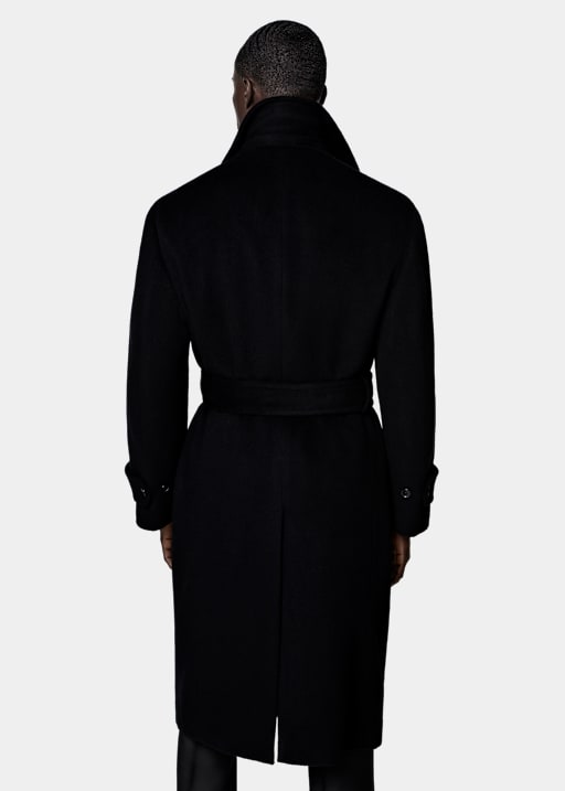 Manteau ceinturé noir
