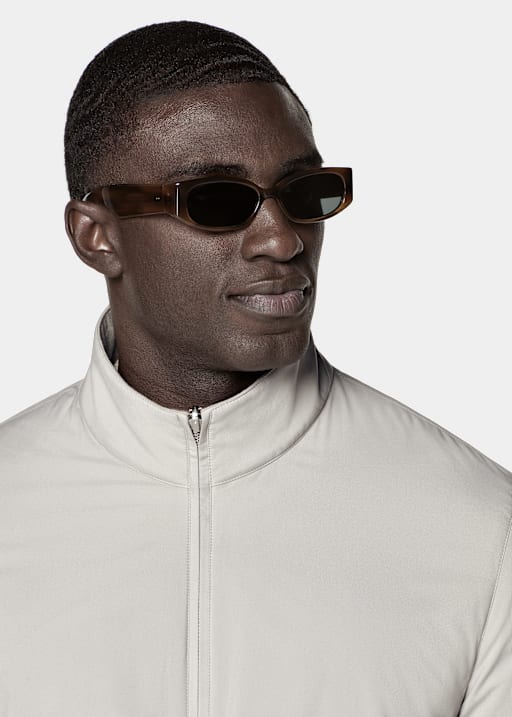 Bomber r&eacute;versible taupe