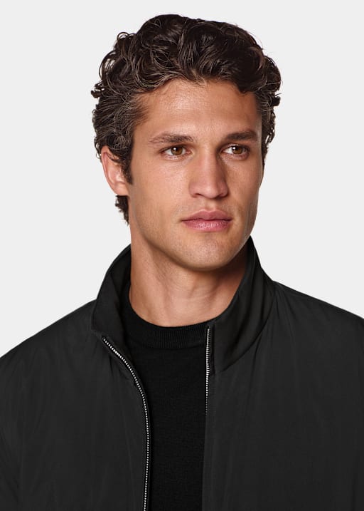 Black Reversible Bomber Jacket