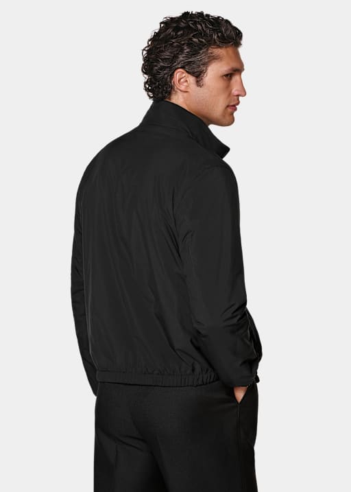 Black Reversible Bomber Jacket