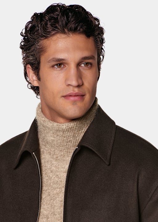 Dark Brown Bomber Jacket