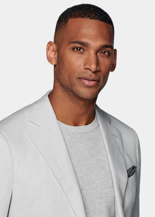 Light Grey Tailored Fit Havana Suit Jacket