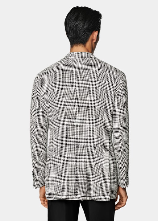 Black Checked Relaxed Fit Roma Blazer