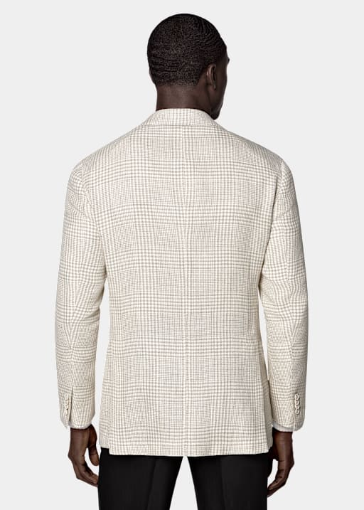 Light Brown Checked Relaxed Fit Roma Blazer