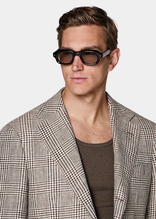 Roma Sakko mittelbraun kariert Relaxed Fit