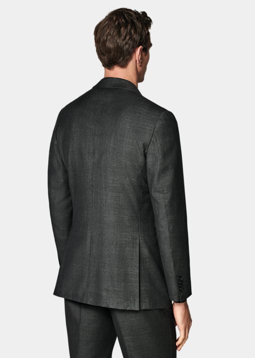 Dark Grey Tailored Fit Havana Suit Jacket