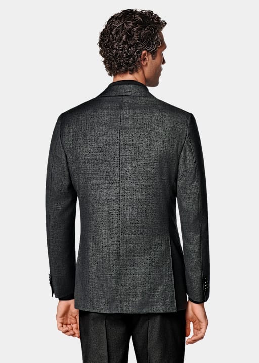 Dark Grey Tailored Fit Havana Suit Jacket