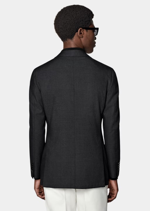 Dark Grey Tailored Fit Havana Suit Jacket