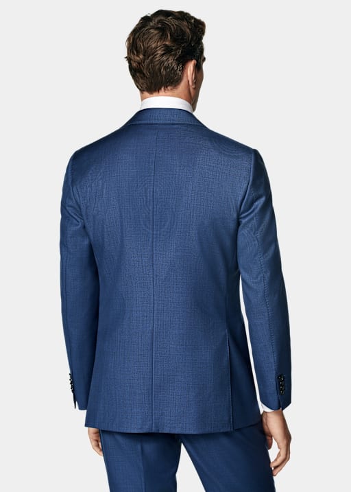 Mid Blue Tailored Fit Havana Suit Jacket